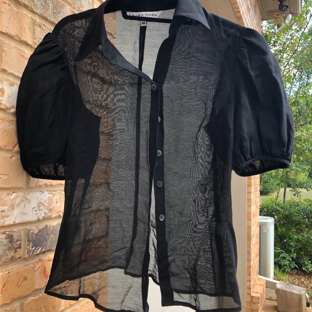 Trina Turk puff sleeve top